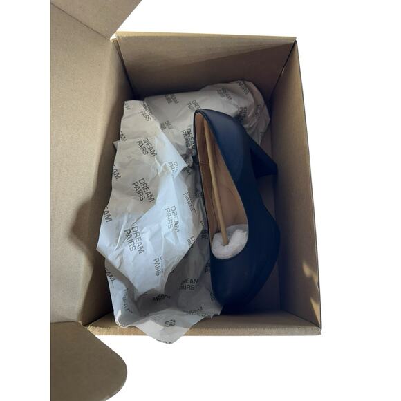 Women Round Toe 6 Slip On Pumps Low Chunky Block Heel Comfort Dress Pump Shoes - Picture 3 of 6